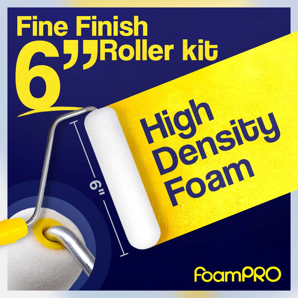 6 Piece Kit (9" Roller & Frame, Tray, 3" Rlr, Edger, 2" Brush) Interior Painting Kit