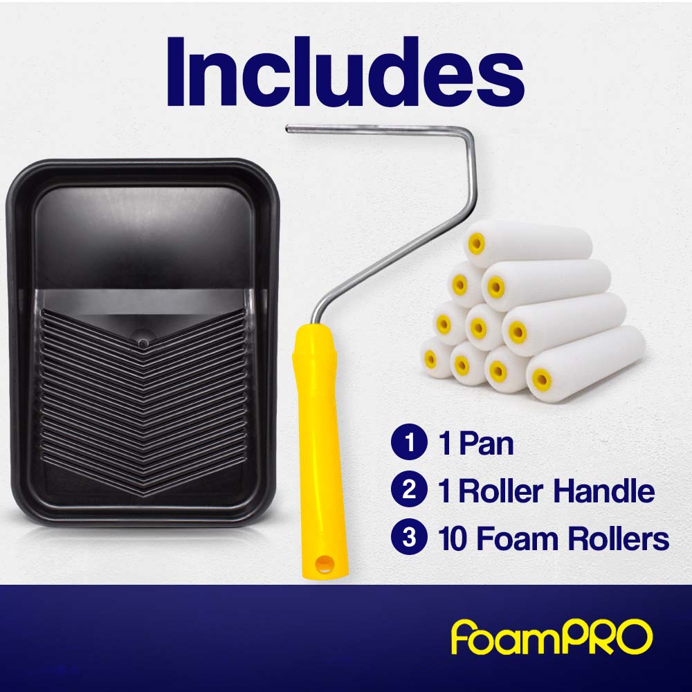 6 Piece Kit (9" Roller & Frame, Tray, 3" Rlr, Edger, 2" Brush) Interior Painting Kit