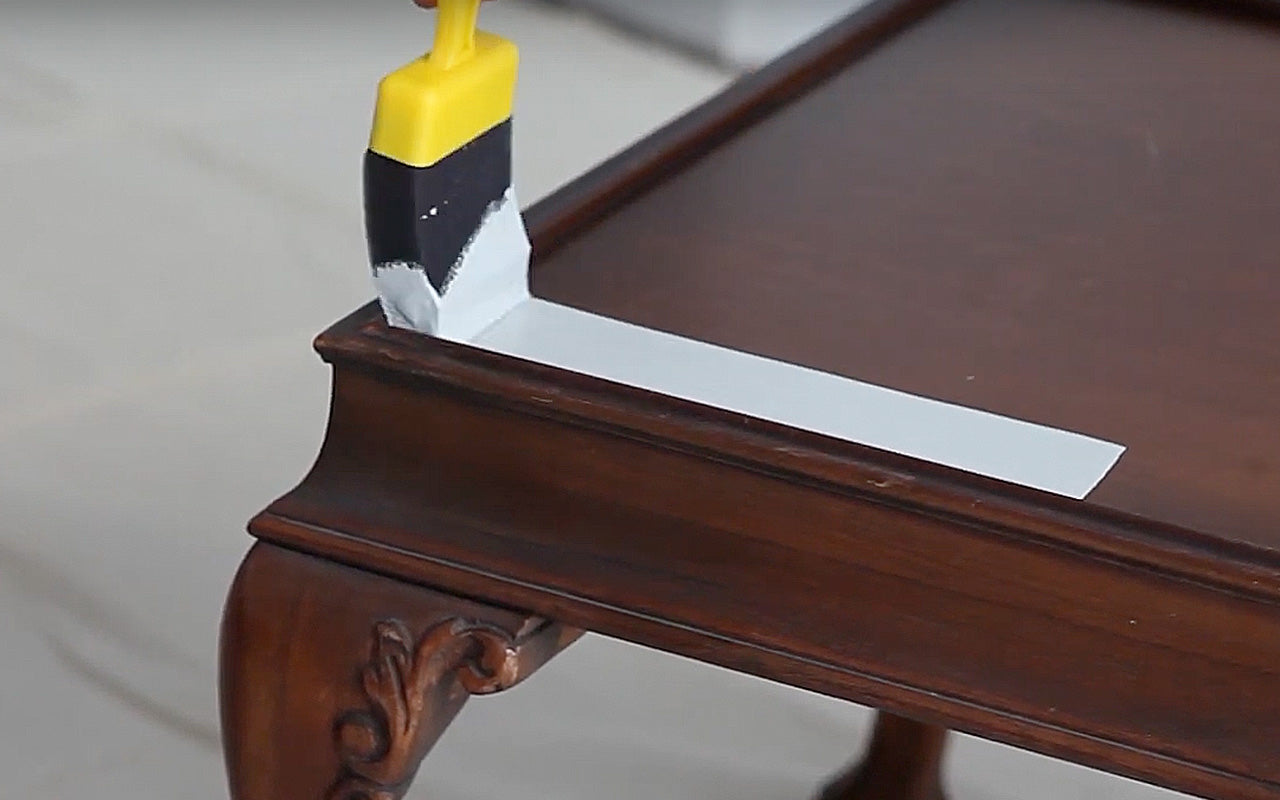 Foam brush painting coffee table