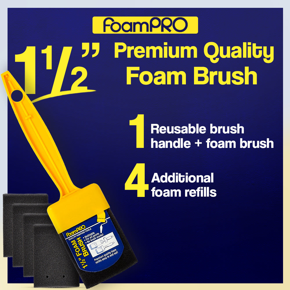 1 1/2" Foam with 4 Refills Smooth Finish, No brush Marks