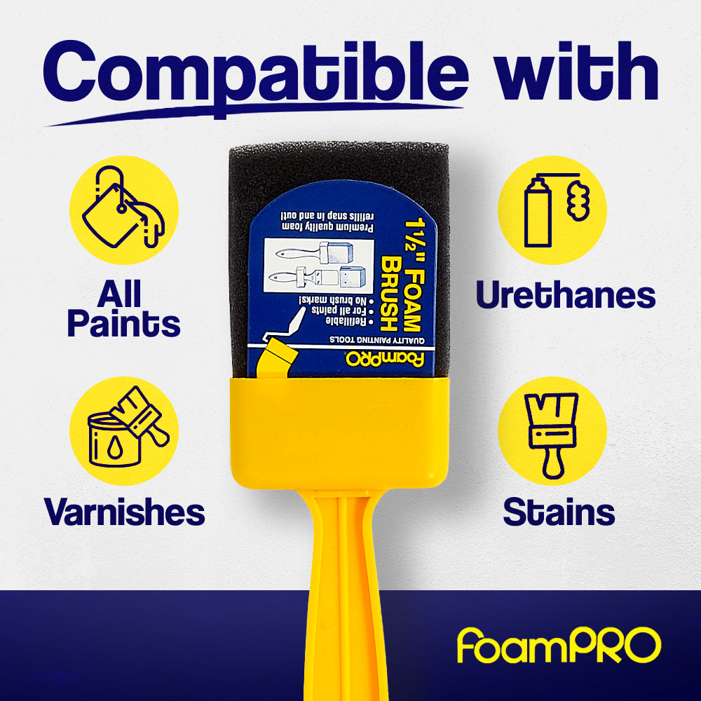 1 1/2" Foam with 4 Refills Smooth Finish, No brush Marks