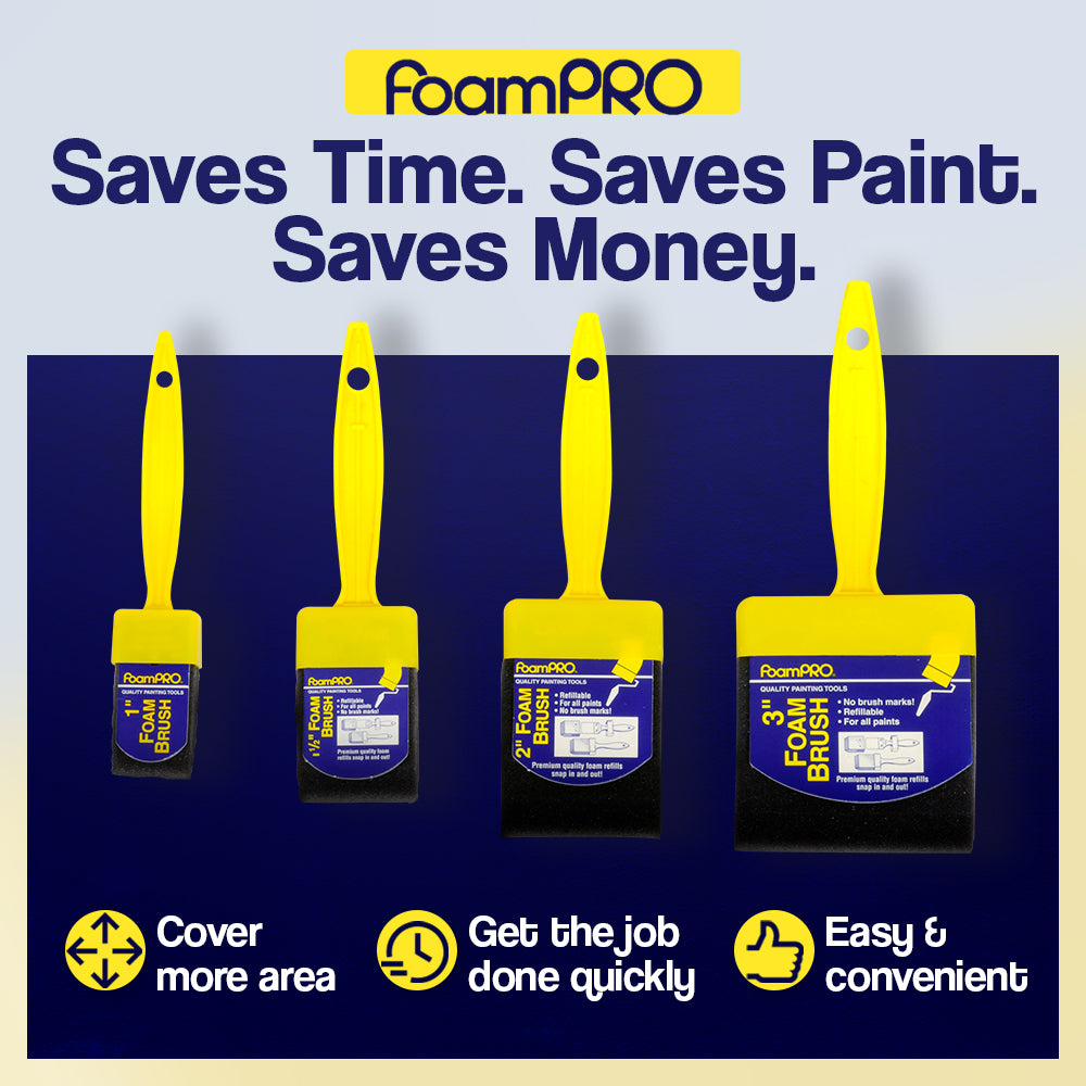 1 1/2" Foam with 4 Refills Smooth Finish, No brush Marks