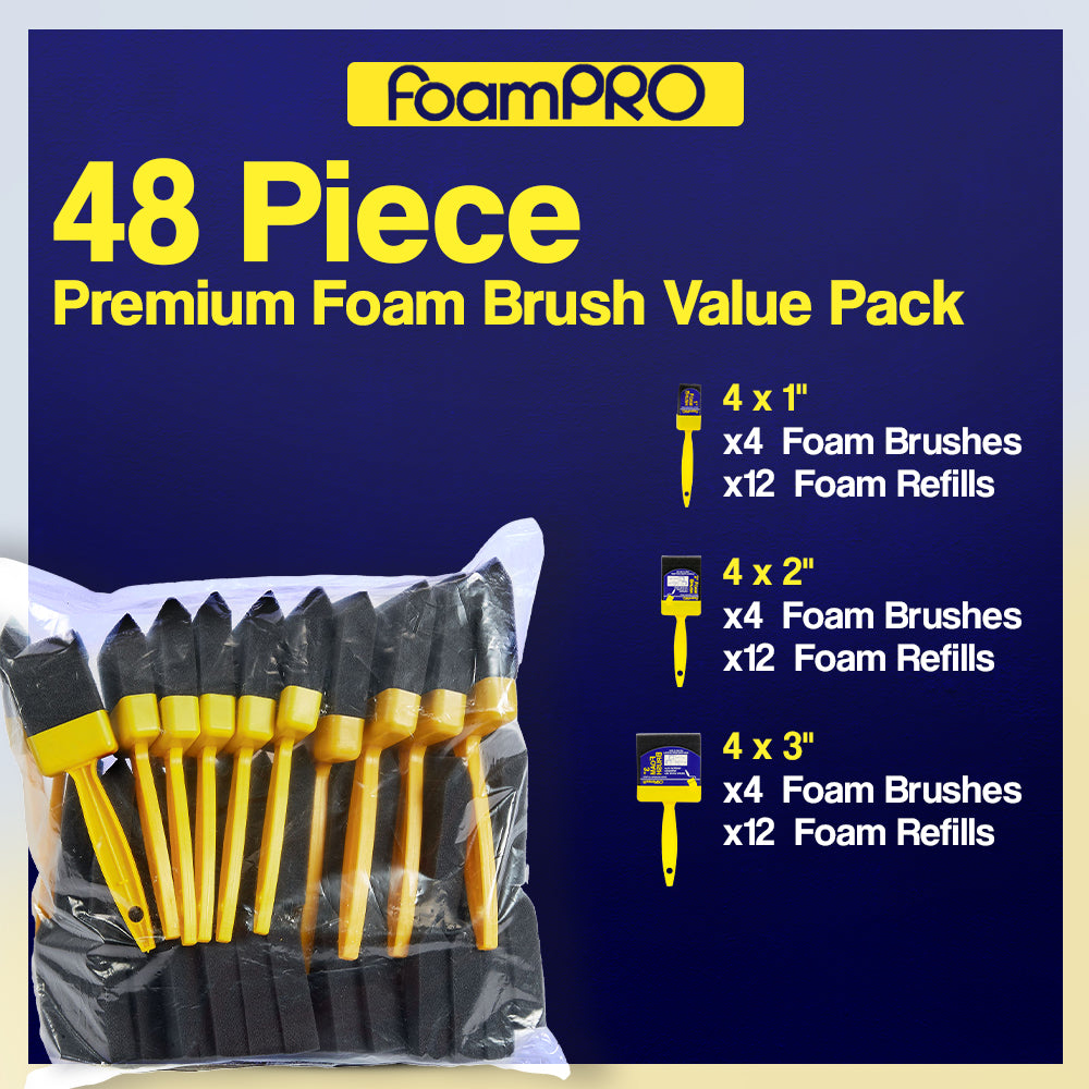 48 Piece Foam Brush Value Pack