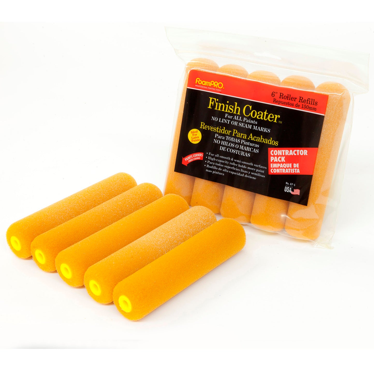 6" Mini Roller Refills (high-capacity foam) (5)