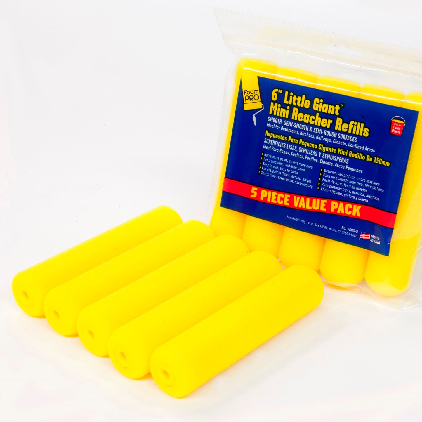 6" Mini Roller Refills (high-capacity foam) (5)