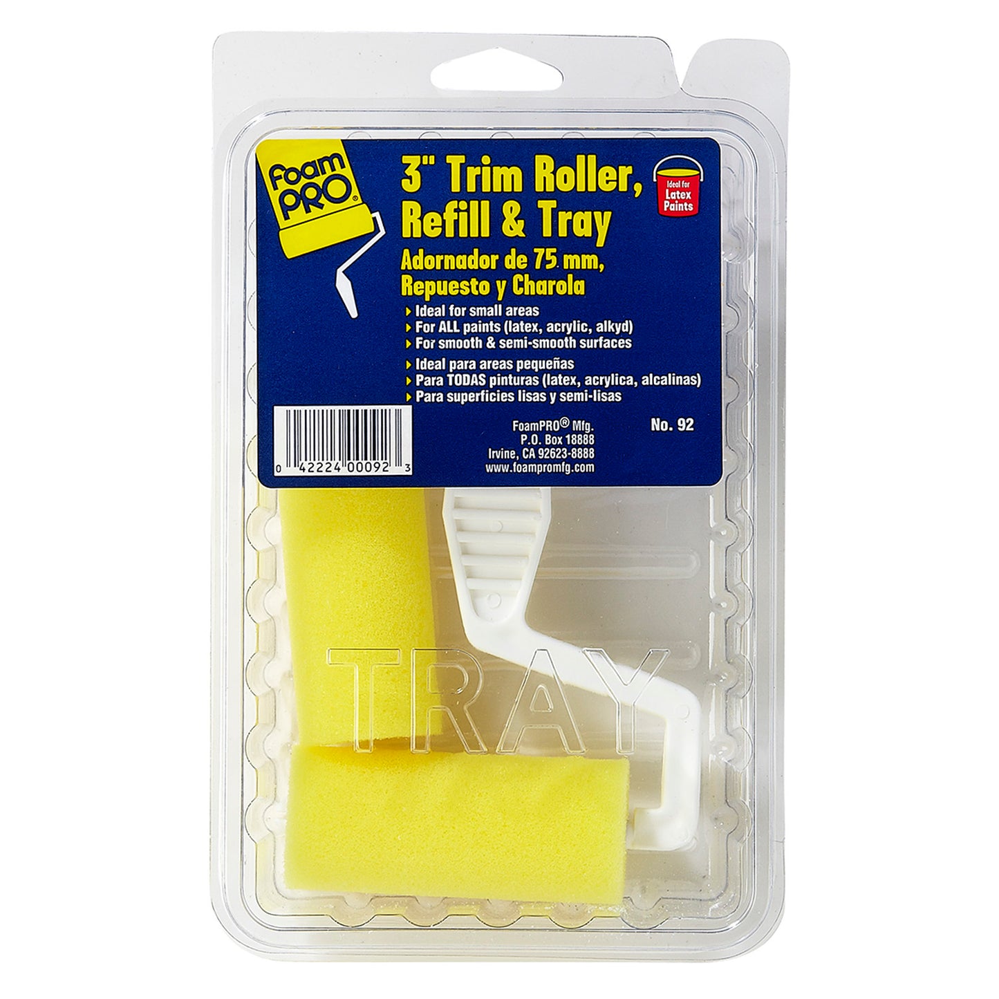 3" Trim Roller, Refill, Tray