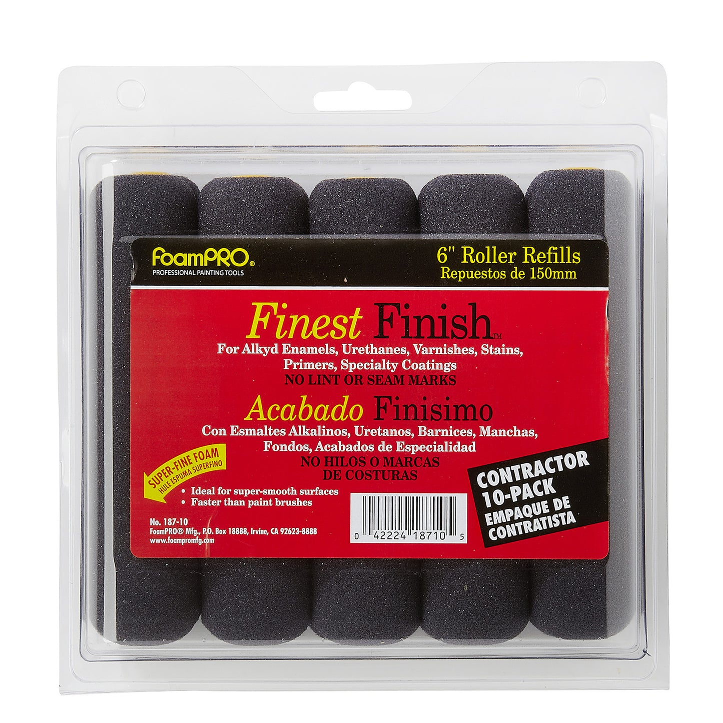 6" Mini Roller Refills (high-density foam) (10)