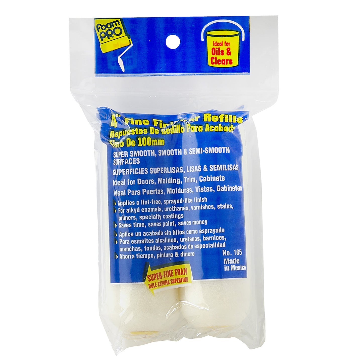 4" Fine Finish Roller Refills (high-density foam) (2)