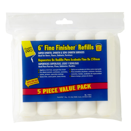 6" Fine Finish Mini Roller Refills (high-density foam) (5)