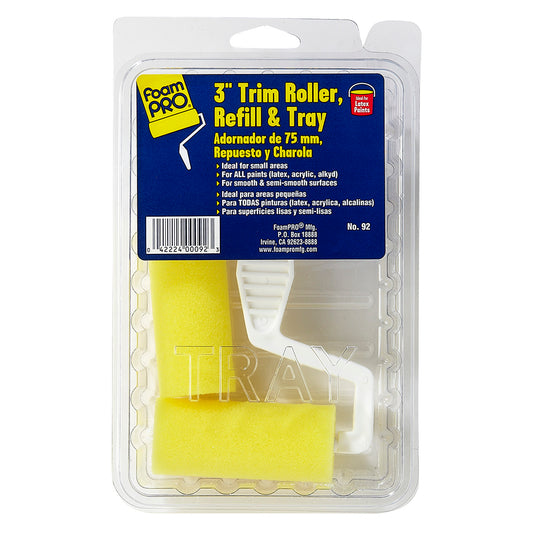 3" Trim Roller, Refill, Tray