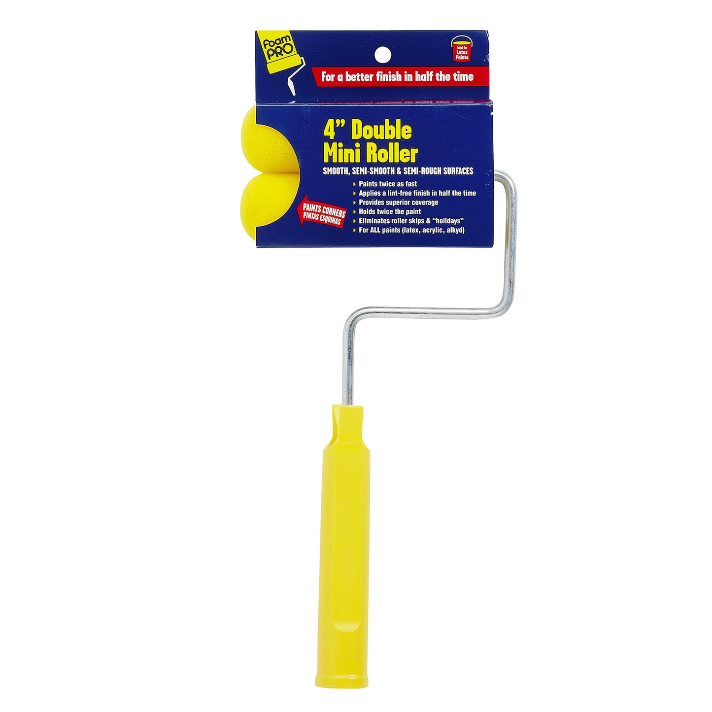 4" High-Capacity Foam Double Mini Roller