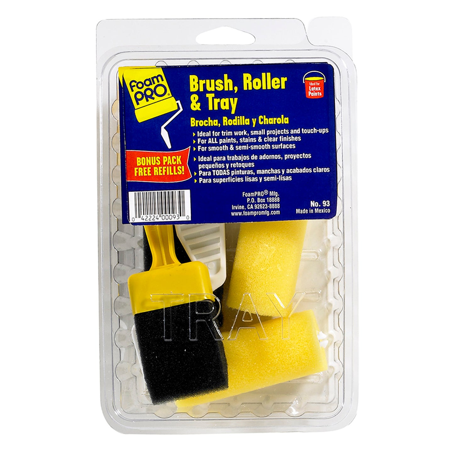 3PC Brush, 3" Trim Roller and Tray Kit  - Value Pack
