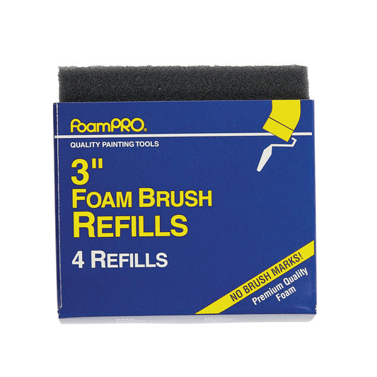 4 Pack  3" Foam Brush Refills Premium Quality Foam