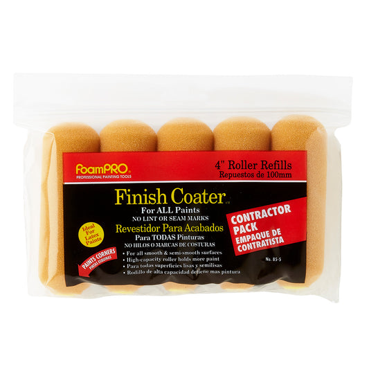 Professional 5 Pack 4" Mini Roller Refills (high-capacity foam) Contractor Pack